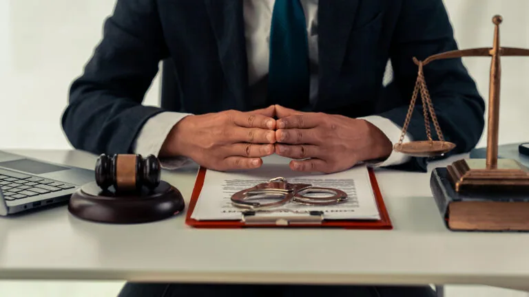 Lawyers working with documents